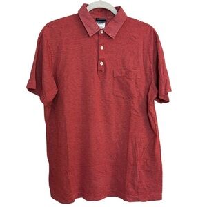 Patagonia Organic Cotton Men's Red Striped Short Sleeve Polo Shirt